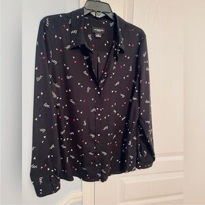 Liz Claiborne ‘Love’ Hearts Blouse XL